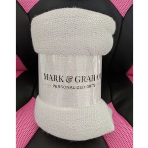 Mark & Graham light gray fringe throw